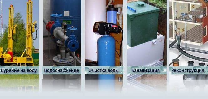 Бурение на воду, водоснабжение, очистка воды, канализация